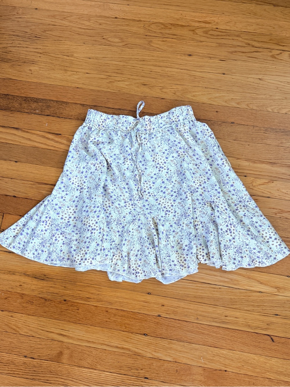 Wild Fable Lavender Floral Flowy Mini Skirt Size Small Rayon Boho